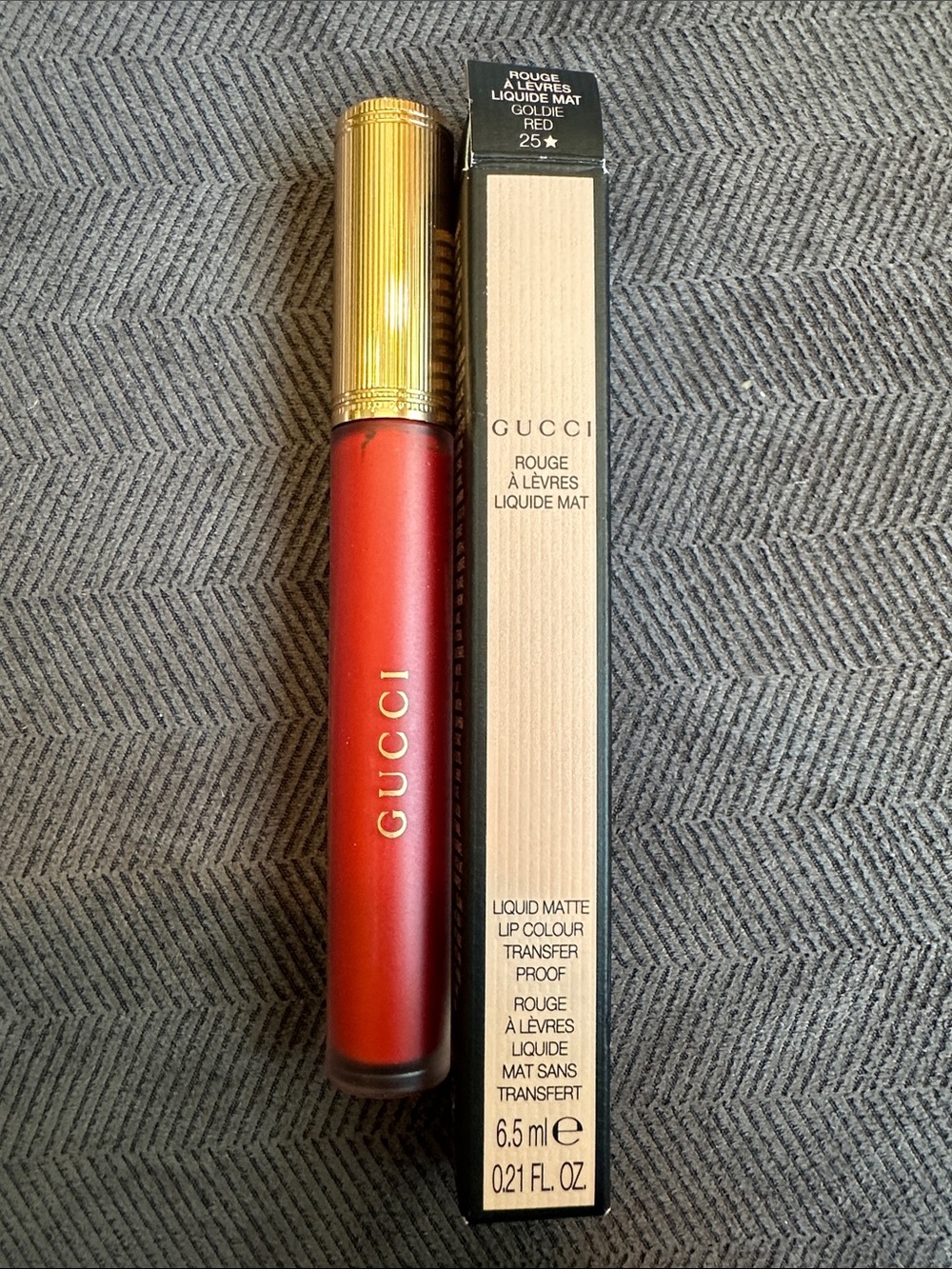 Gucci Liquid Matte Lip Colour in Goldie Red